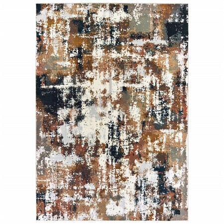 Palacedesigns 5 x 8 ft. Ivory Gray Abstract Sectors Indoor Area Rug - Grey - 5 x 8 ft. PA3099715